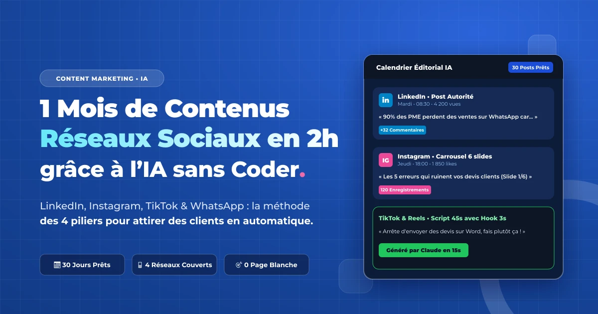 Guide pratique pour créer 1 mois de contenus réseaux sociaux en 2h avec l’IA sans coder