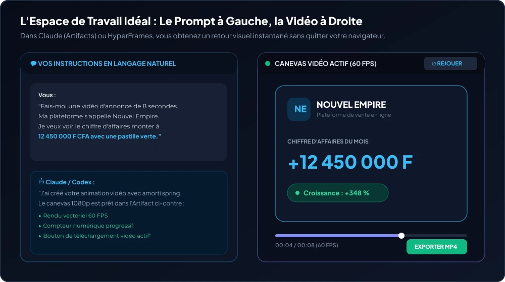 Interface studio de prévisualisation en direct
