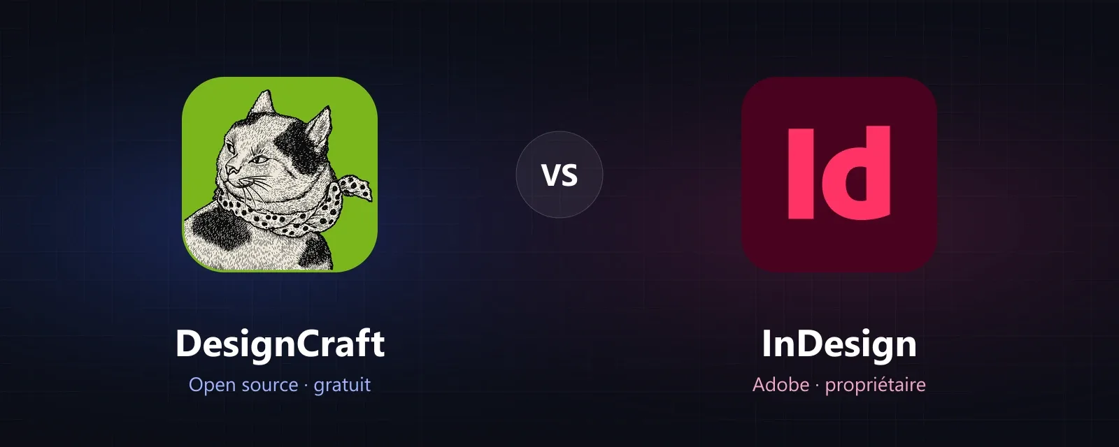 DesignCraft (open source) face à Adobe InDesign