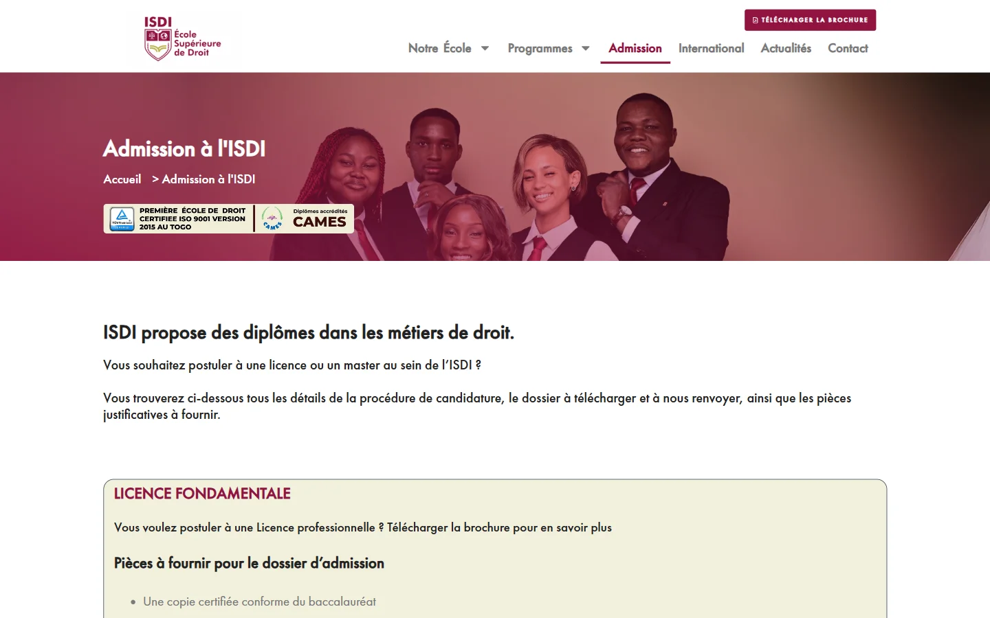 Page admission : procédure et pièces à fournir