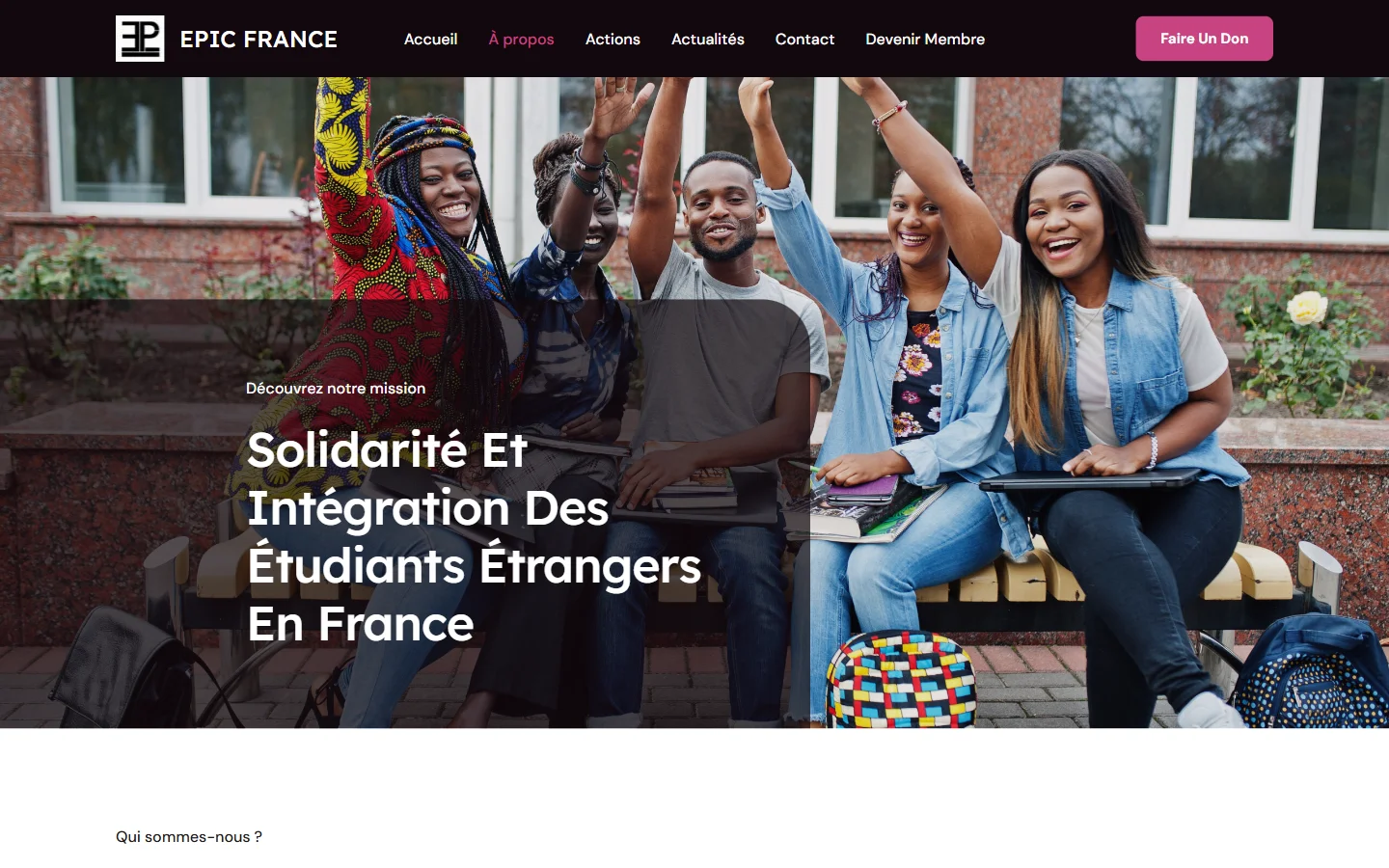 Page « À propos »