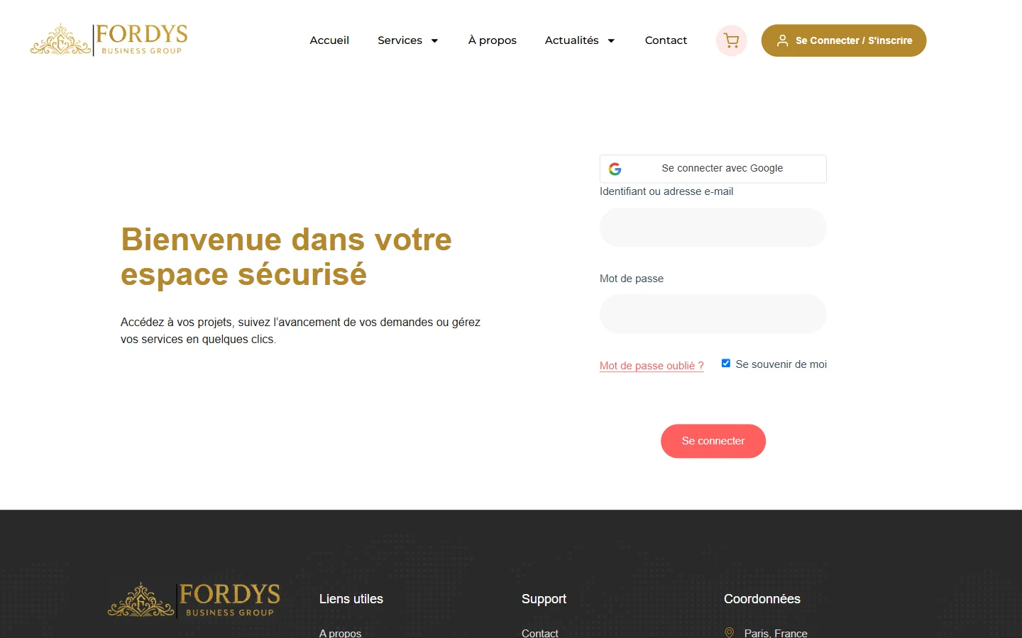 Espace clients sécurisé