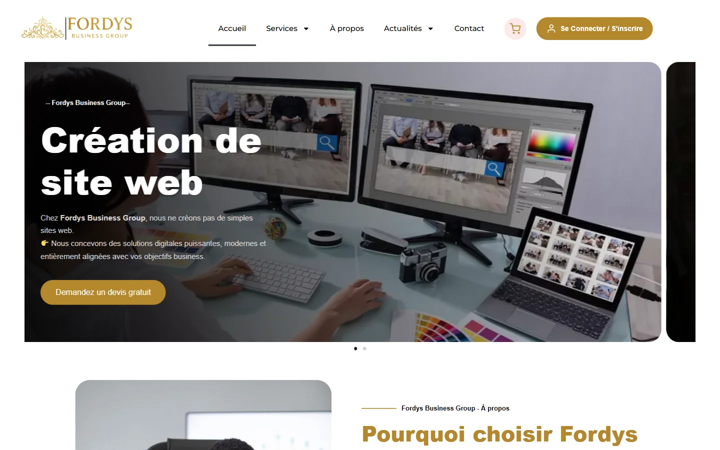 Fordys Business Group — Site d’une agence digitale avec espace clients