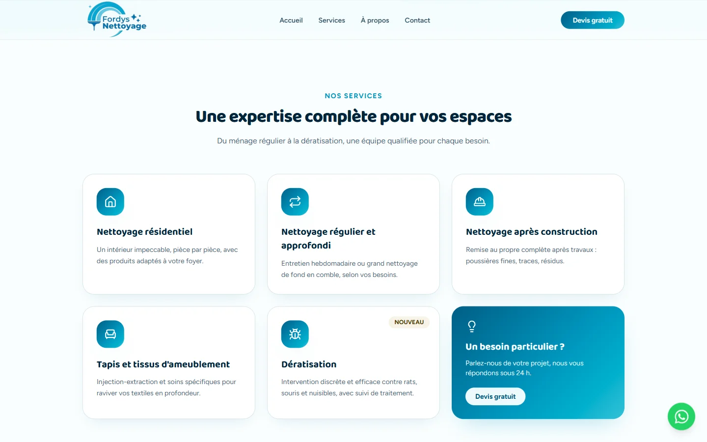 Les services de nettoyage et de dératisation
