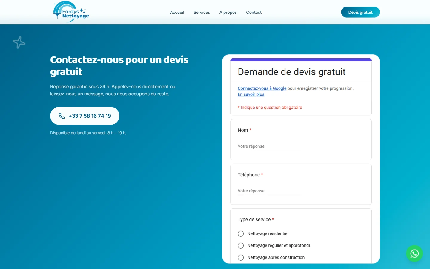 Demande de devis gratuit