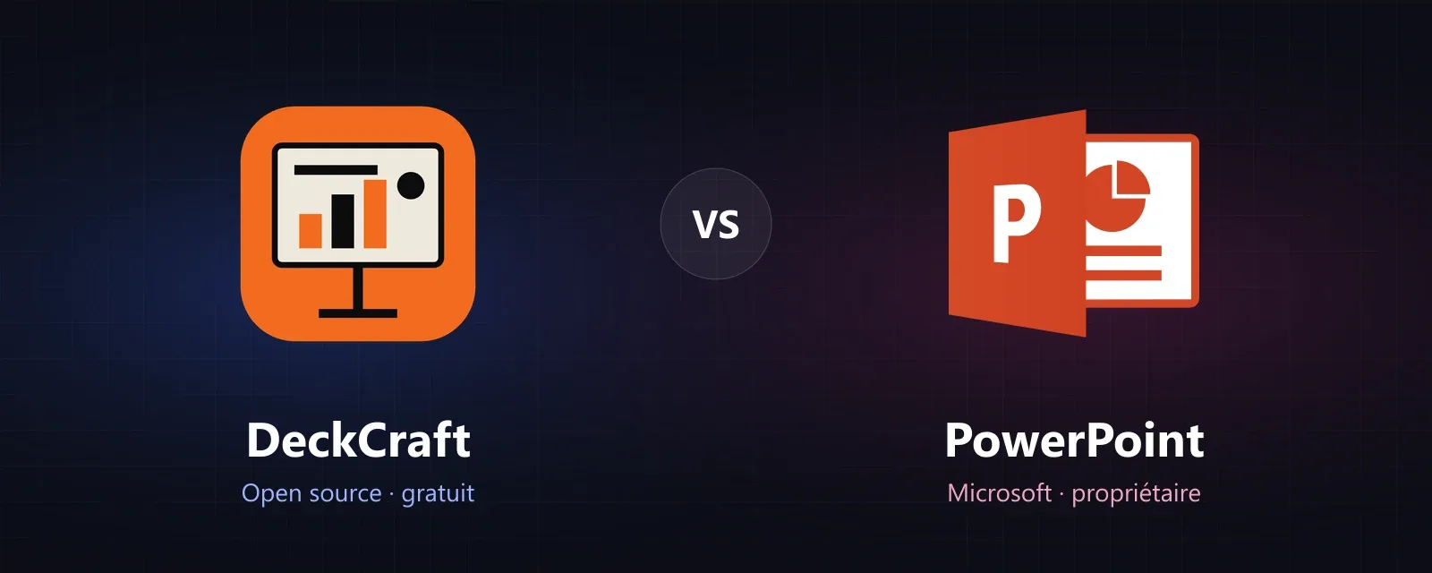 DeckCraft (open source) face à Microsoft PowerPoint