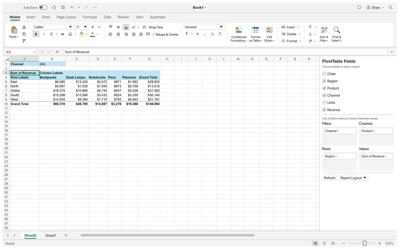 GridCraft : tableau croisé dynamique (capture officielle)
