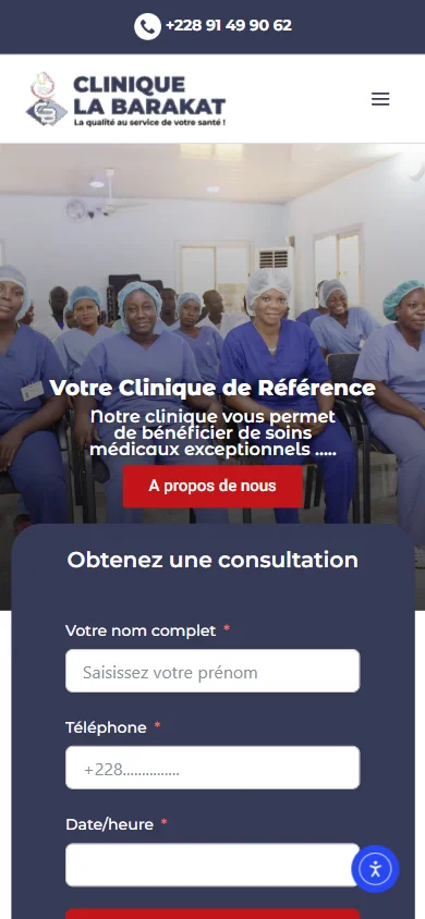 Clinique La Barakat — Site d’une clinique avec prise de consultation sur téléphone
