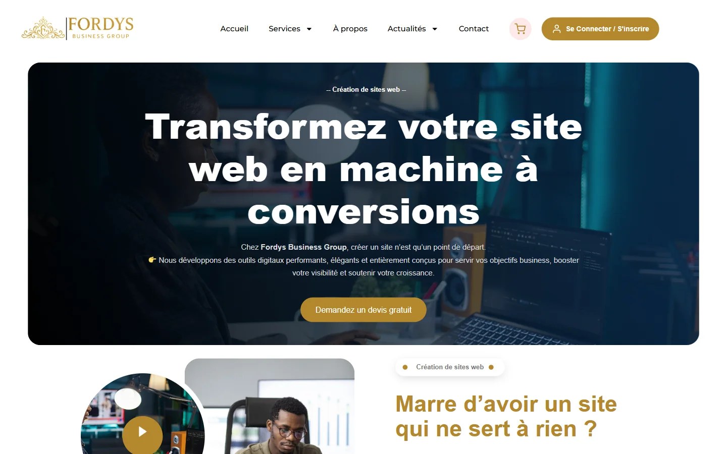 Page de service « Création de sites web »