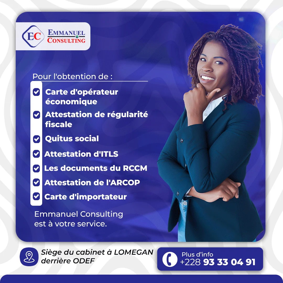Affiche Emmanuel Consulting : documents administratifs et attestations
