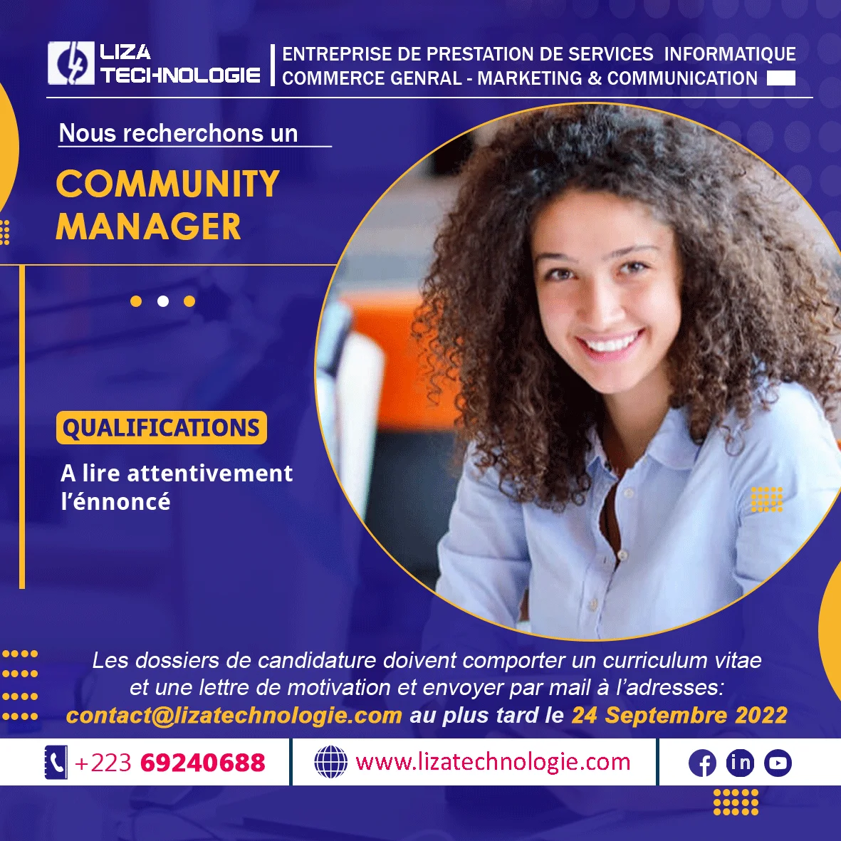 Offre d’emploi Liza Technologie : community manager